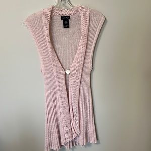 Pale Pink Knit Maxi Vest